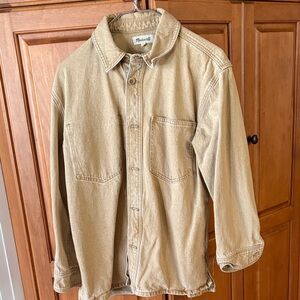 Never worn Madwell heavy tan denim. jacket Medium.
